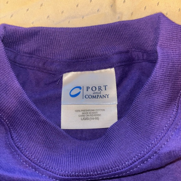 PORT AND COMPANY- PURPLE YOUTH long sleeve - Picture 2 of 2